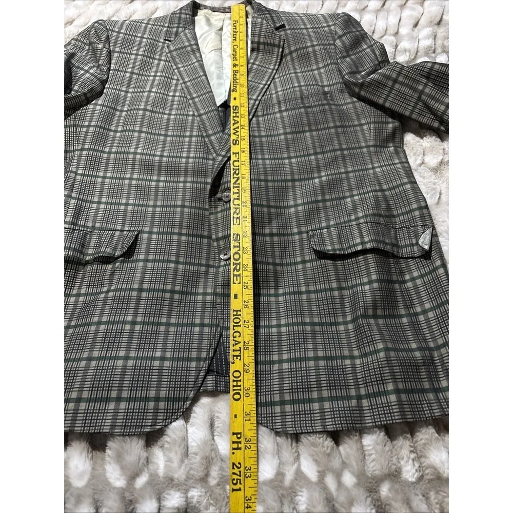 VTG Hart Schaffner Marx Jack Nicklaus Plaid Blazer Men 44R Sport Coat Union Made
